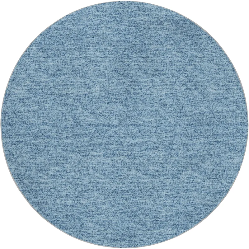 Luxury Washable Voyage Denim 8\' x 8\' Round Rug