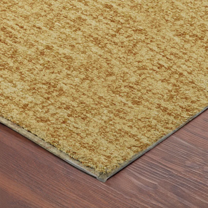 Luxury Washable Voyage Gold 8\' x 8\' Round Rug