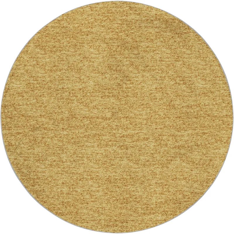 Luxury Washable Voyage Gold 8\' x 8\' Round Rug