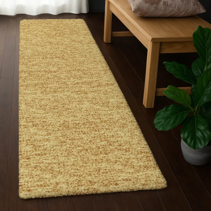 Luxury Washable Voyage Gold 2\'3\" x 7\'6\" Runner Rug