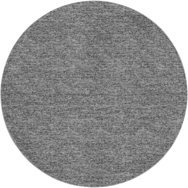 Luxury Washable Voyage Gray 8\' x 8\' Round Rug