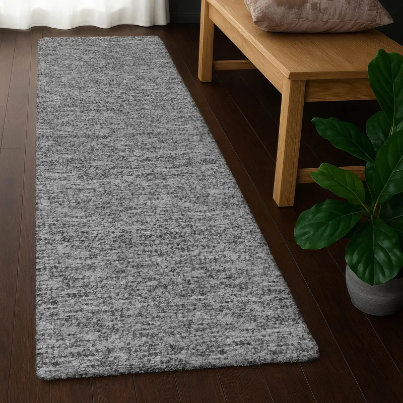 Luxury Washable Voyage Gray 2\'3\" x 7\'6\" Runner Rug