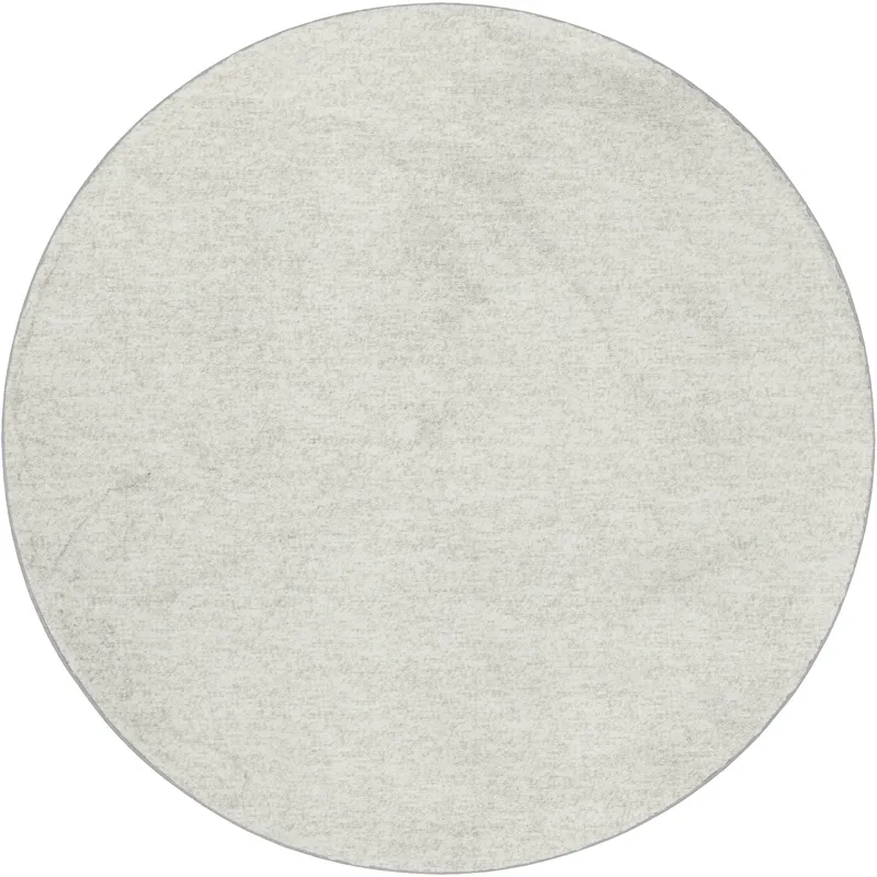 Luxury Washable Voyage Ivory 8\' x 8\' Round Rug