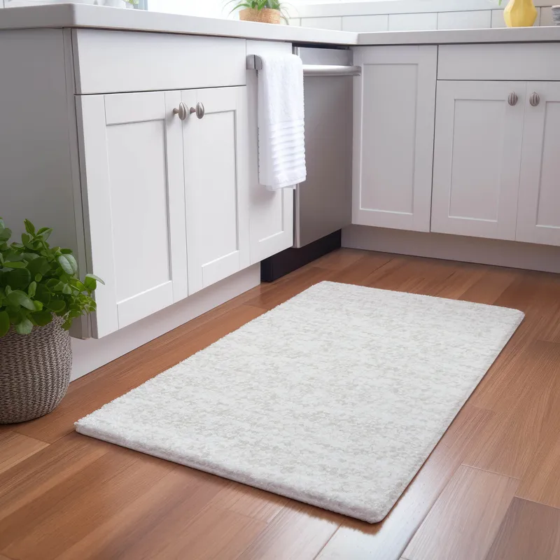 Luxury Washable Voyage Ivory 1\'8\" x 2\'6\" Rug