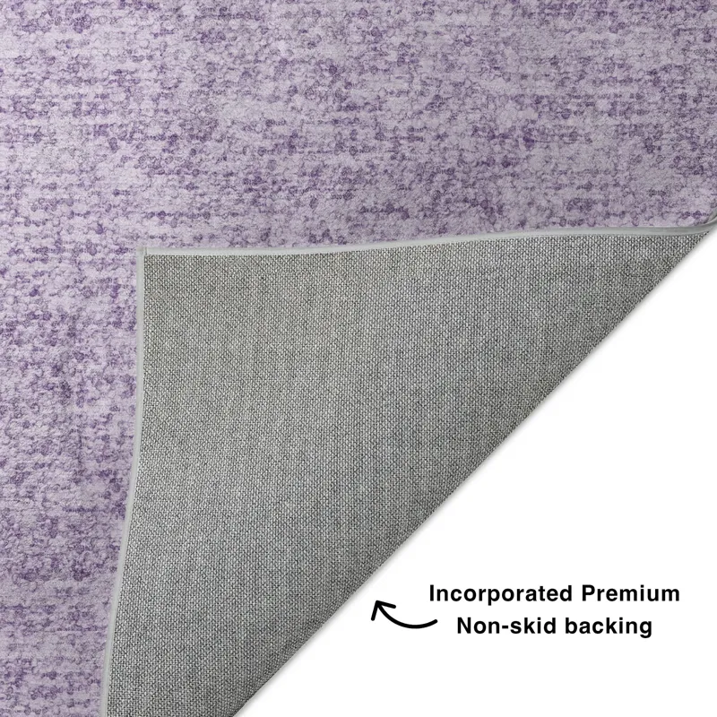 Luxury Washable Voyage Lavender 2\'3\" x 7\'6\" Runner Rug