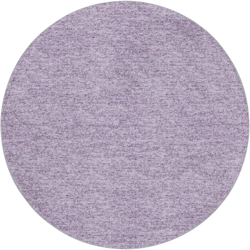 Luxury Washable Voyage Lavender 8\' x 8\' Round Rug