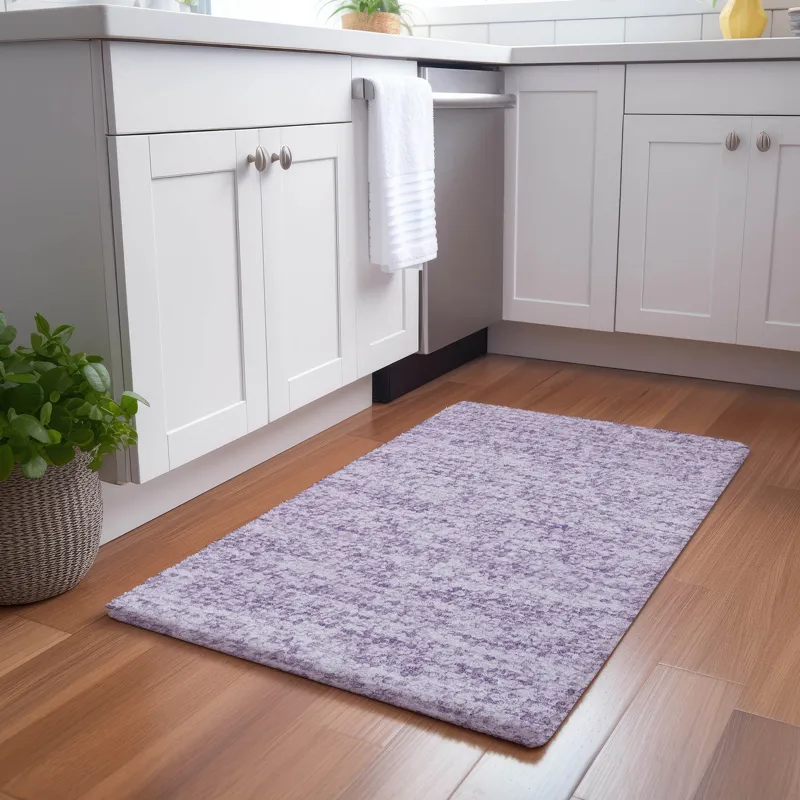 Luxury Washable Voyage Lavender 1\'8\" x 2\'6\" Rug