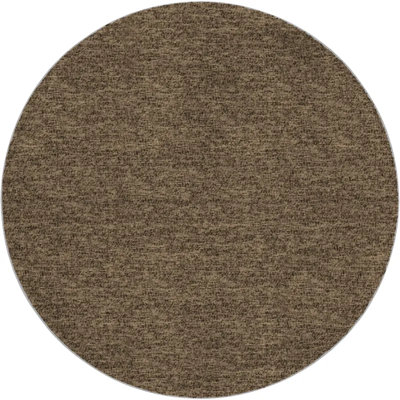 Luxury Washable Voyage Mocha 8\' x 8\' Round Rug