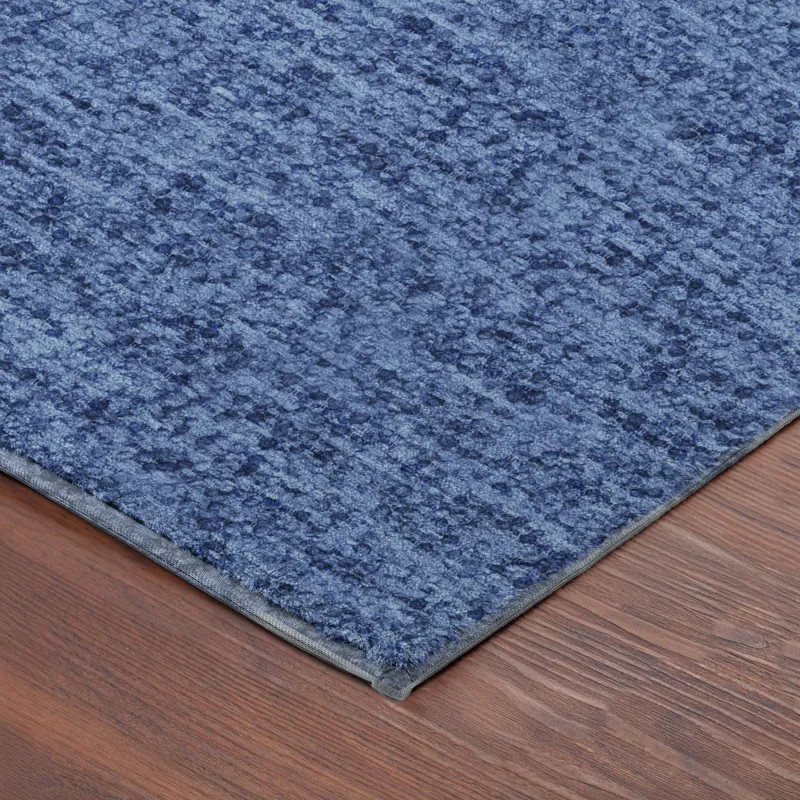 Luxury Washable Voyage Navy 8\' x 8\' Round Rug
