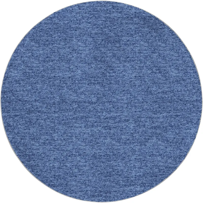 Luxury Washable Voyage Navy 8\' x 8\' Round Rug