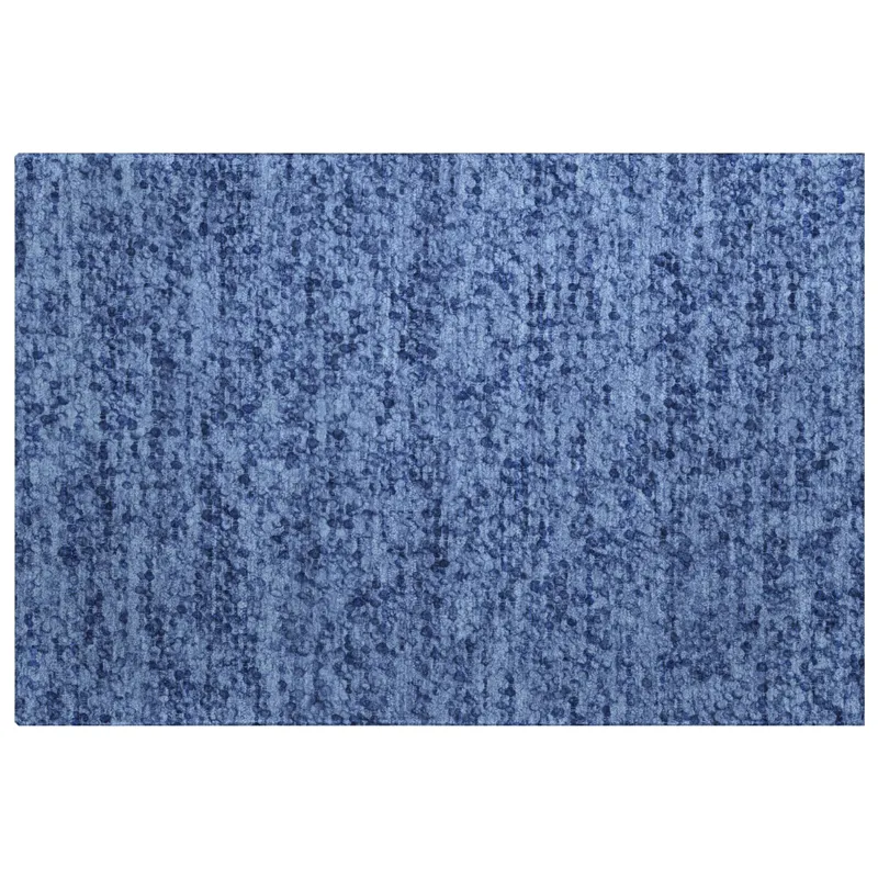 Luxury Washable Voyage Navy 1\'8\" x 2\'6\" Rug