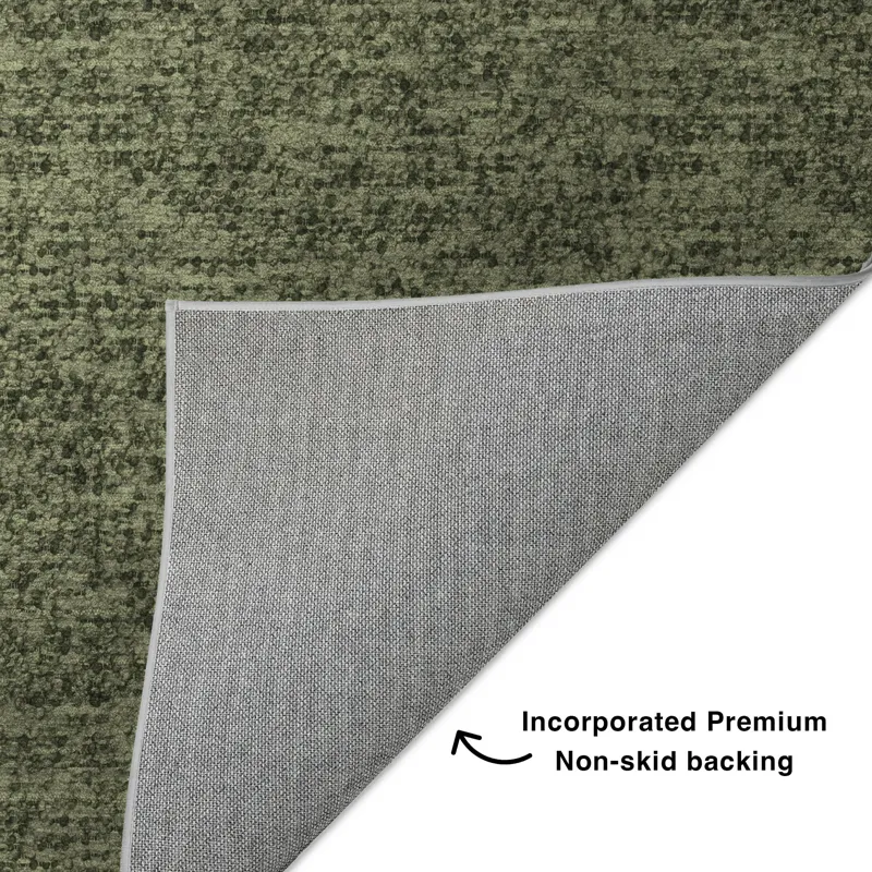 Luxury Washable Voyage Olive 8\' x 10\' Rug