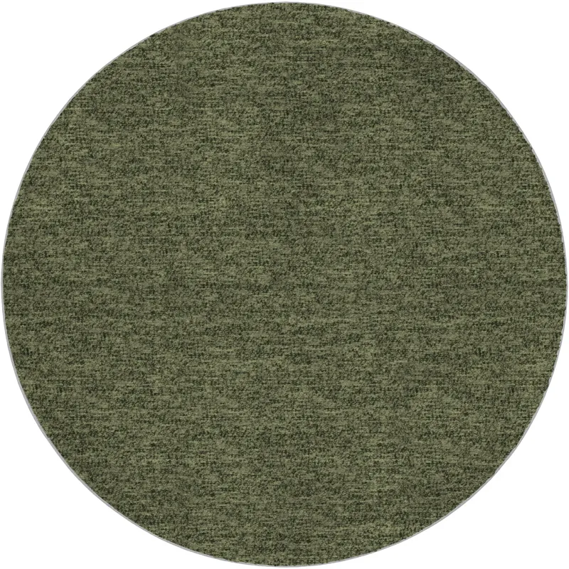 Luxury Washable Voyage Olive 8\' x 8\' Round Rug