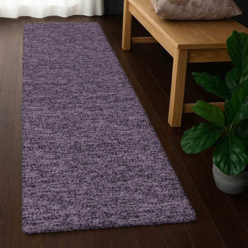 Luxury Washable Voyage Plum 2\'3\" x 7\'6\" Runner Rug