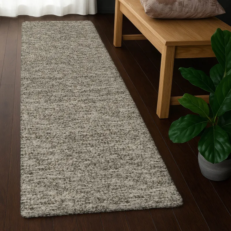 Luxury Washable Voyage Putty 2\'3\" x 7\'6\" Runner Rug