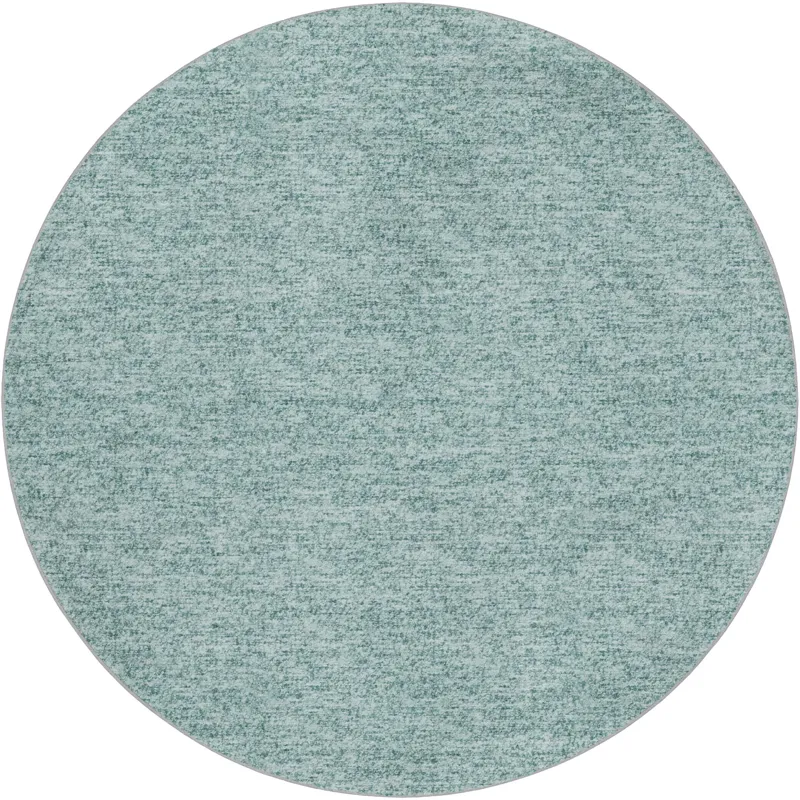 Luxury Washable Voyage Seafoam 8\' x 8\' Round Rug