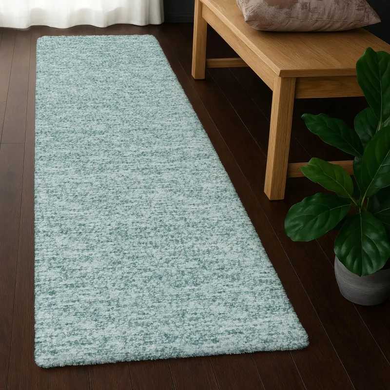 Luxury Washable Voyage Seafoam 2\'3\" x 7\'6\" Runner Rug