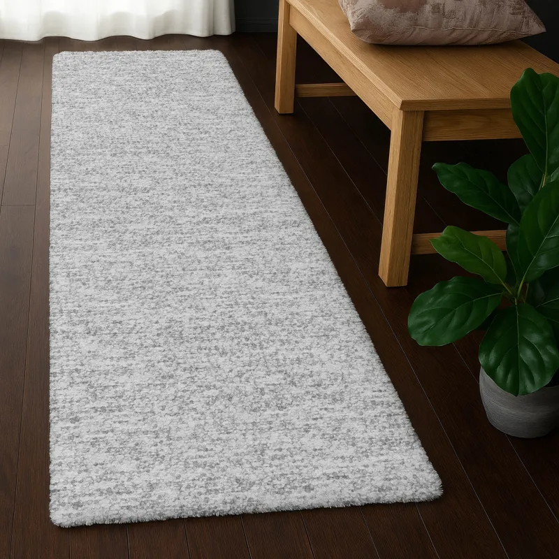 Luxury Washable Voyage Silver 2\'3\" x 7\'6\" Runner Rug