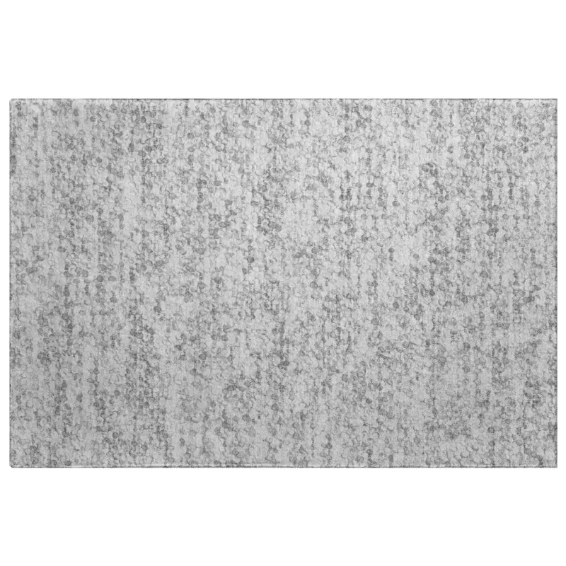 Luxury Washable Voyage Silver 1\'8\" x 2\'6\" Rug