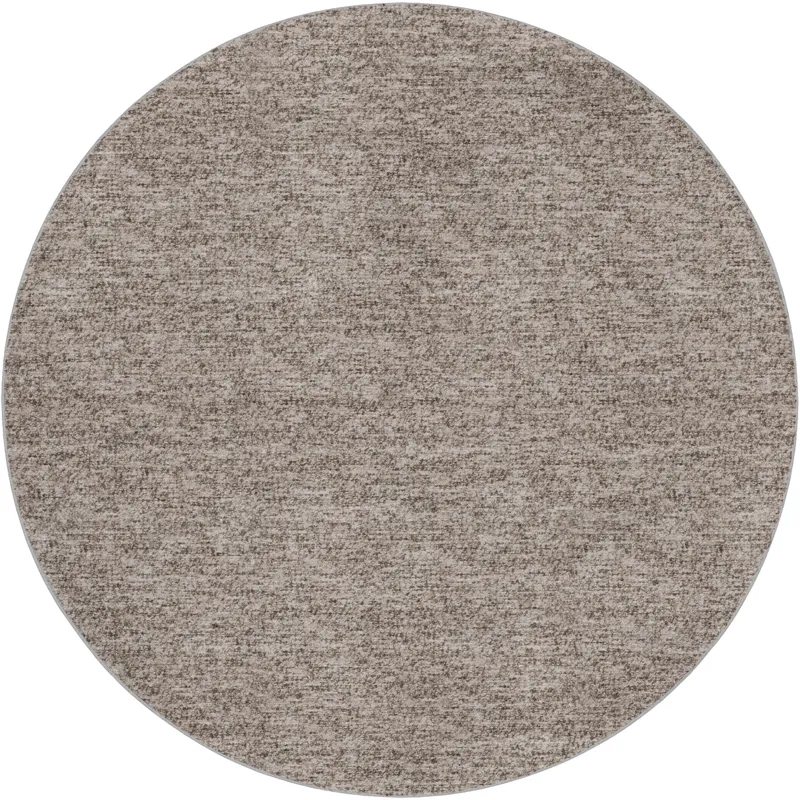 Luxury Washable Voyage Taupe 8\' x 8\' Round Rug