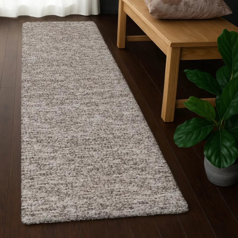 Luxury Washable Voyage Taupe 2\'3\" x 7\'6\" Runner Rug