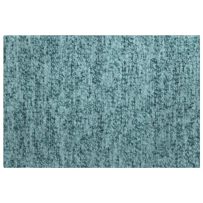 Luxury Washable Voyage Teal 1\'8\" x 2\'6\" Rug