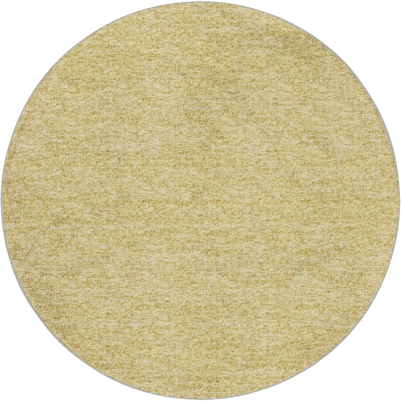 Luxury Washable Voyage Wheat 8\' x 8\' Round Rug