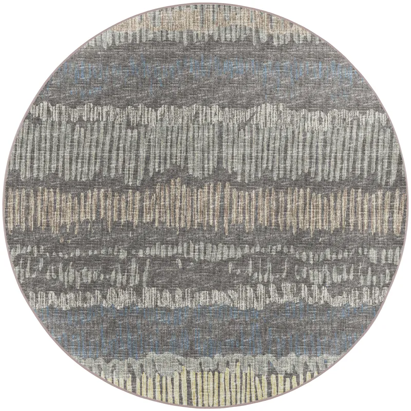 Winslow Charcoal 6\' x 6\' Round Rug