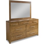 Modern 7-Drawer Double Dresser with Tall Wide Mirror