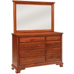 Classic 8-Drawer Triple Dresser w/ Tall Wide Mirror