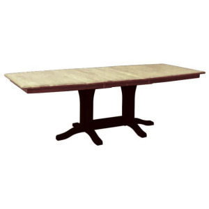 Millsdale Double Pedestal Dining Table w/2 Leaves - Maple w/River & Smokey Taupe