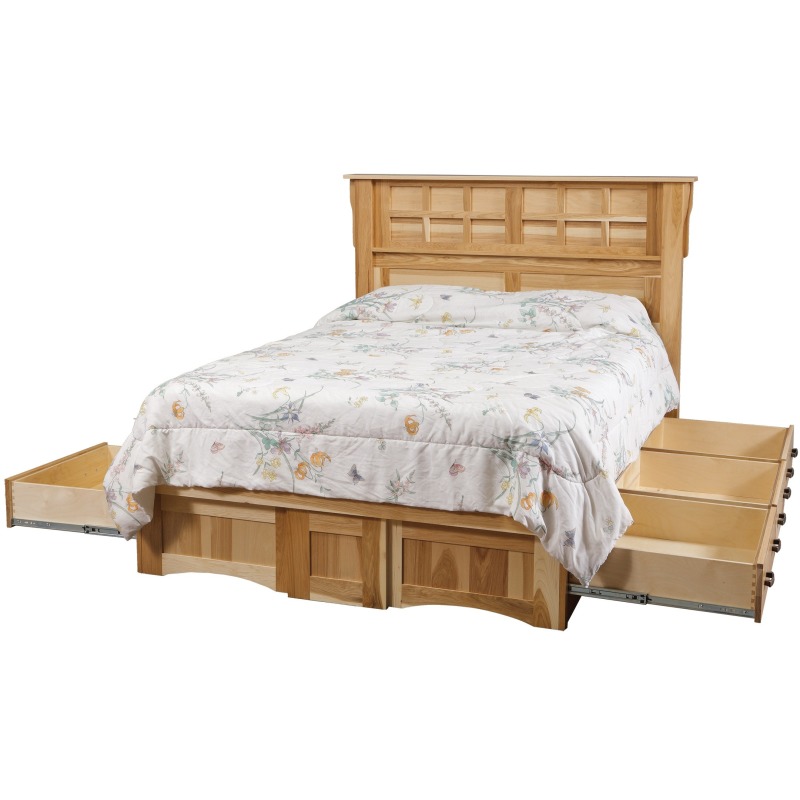 Arts Crafts Queen Pedestal Bed W 6 Drawers 3 Each Side By