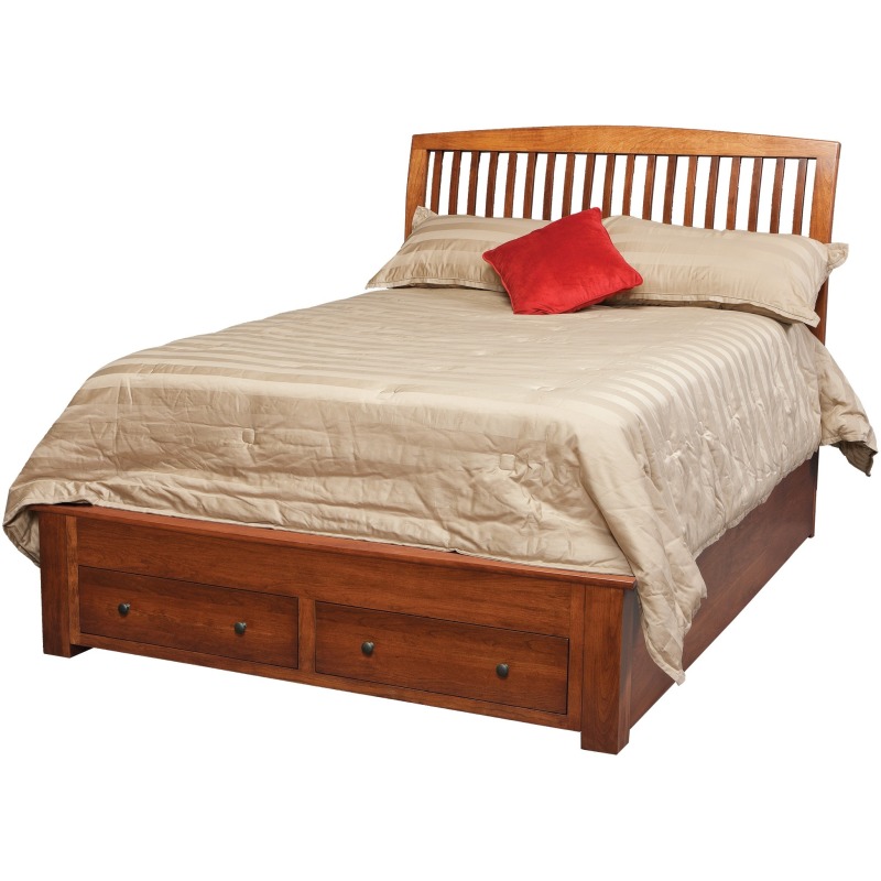 Holmes Queen Pedestal Bed W 2 Drawers In Footboard By Daniel S