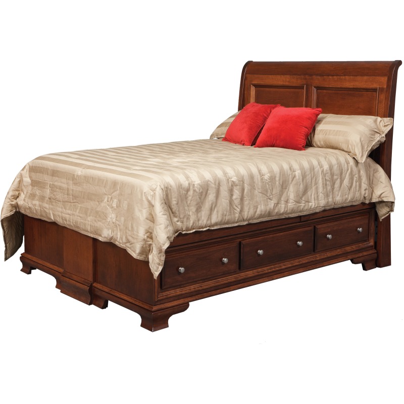 Classic Queen Sleigh Pedestal Bed W 6 Drawers 3 Per Side 30 8013 4063 4093 4067 By Daniel S Amish Collection At Riley Furniture Mattress Classic Queen Sleigh Pedestal Bed W 6, Wilmington King Sleigh Bed Frame