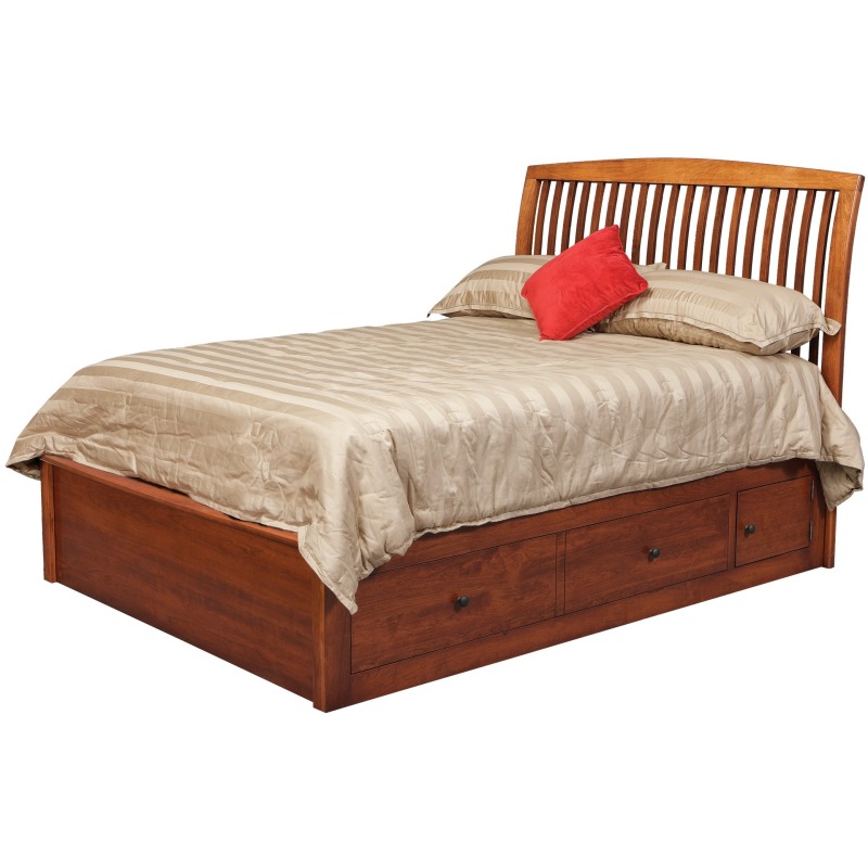Holmes Queen Pedestal Bed W 2 60 Wide Side Drawers By Daniel S