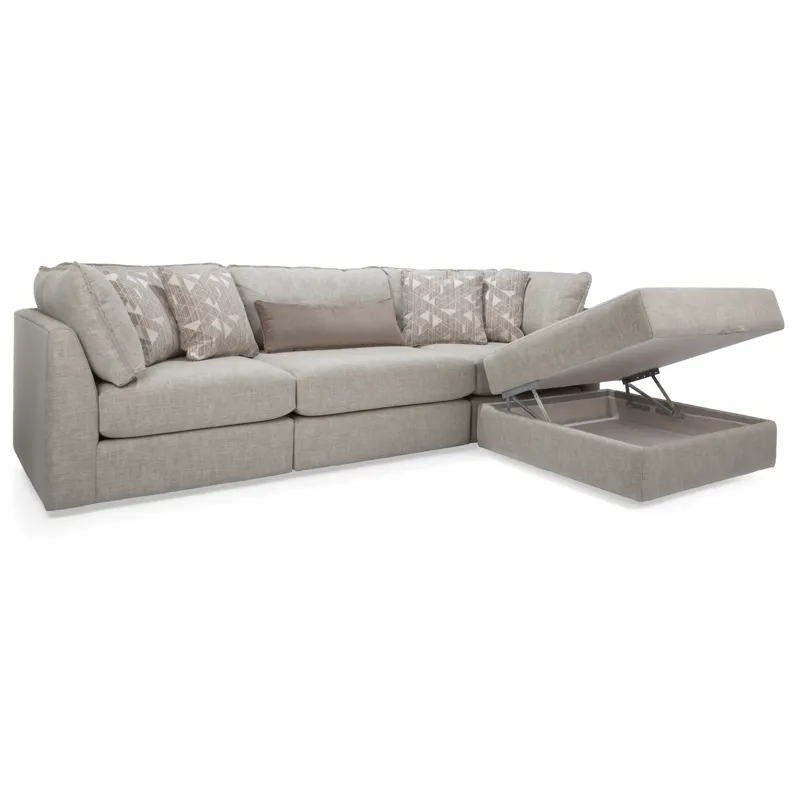 2558 3PC Sectional w/ Storage Ottoman