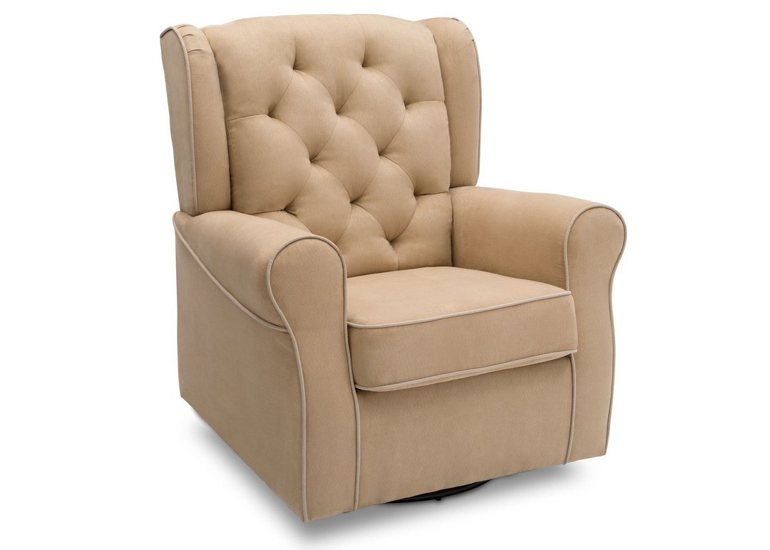 Emerson Nursery Glider Swivel Rocker Chair Beige with Ecru 508210923