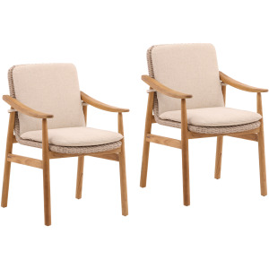 Wembley Outdoor Dining Chair Set Of 2 Beige