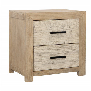 Roux Double Drawer Nightstand Light Warm Wash
