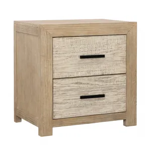 Roux Double Drawer Nightstand Light Warm Wash