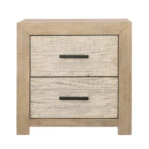 Roux Double Drawer Nightstand Light Warm Wash