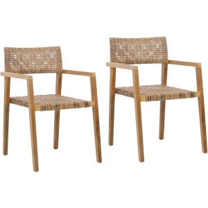 Chairs Deeta Outdoor Dining Chair Set Of 2 Brown