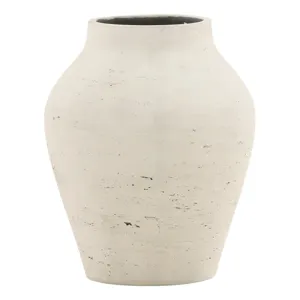 Faustus Vase Antique White Medium