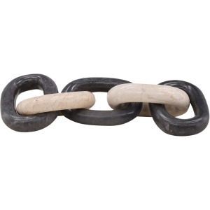 Yago Chain Link Cream Black