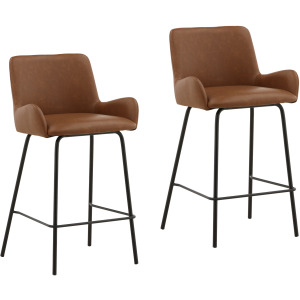 Zamar Counter Stool Set Of 2 Saddle