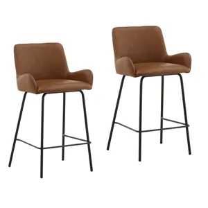 Zamar Counter Stool Set Of 2 Saddle