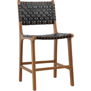 Dale Counter Stool Black Leather Nat Frame