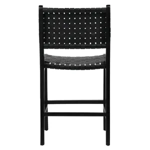 Dale Counter Stool Black Leather Black Frame