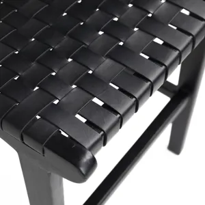 Dale Counter Stool Black Leather Black Frame