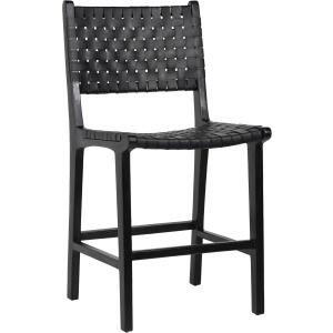 Dale Counter Stool Black Leather Black Frame